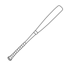 Detailed Line Art of a Classic Baseball Bat