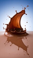 Chocolate splash crown on the surface