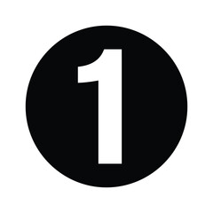 Black circle with white number one