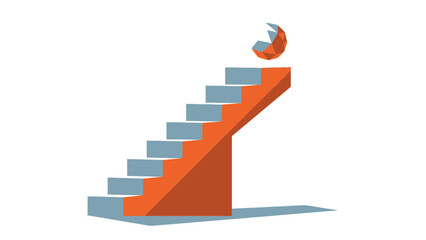 Obraz premium Abstract geometric stairs ascending to complex achievement goal
