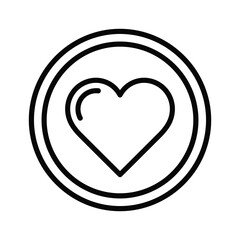 Simple heart icon in circle