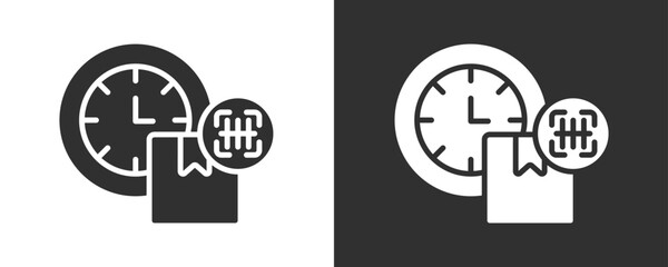 Time Icon Set Vector Collection Isolated In Black And White