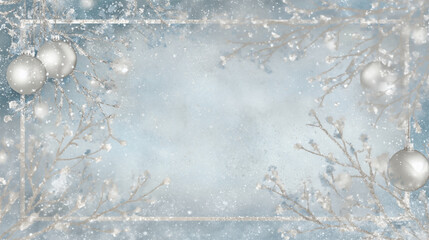 Blue Christmas background with decorative snowflakes, and a festive winter holiday design