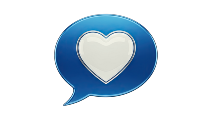 Heart Icon in Speech Bubble on White Background