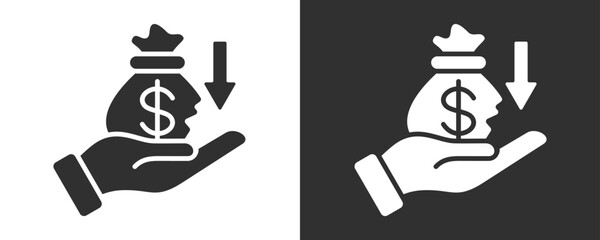 Loss Icon Set Vector Collection Isolated In Black And White