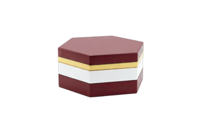 Hexagonal Jewelry Box Isolated on White Background