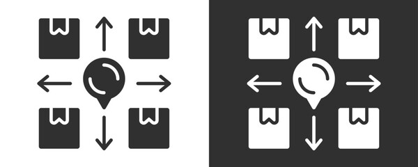 Market Positioning Icon Set Vector Collection Isolated In Black And White