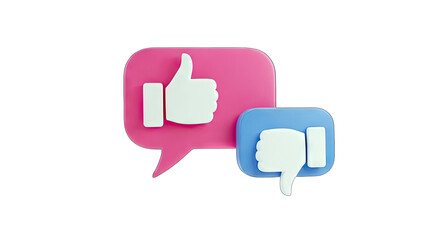 Like and Dislike Icons on Speech Bubbles - Social Media Concept
