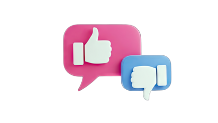 Like and Dislike Icons on Speech Bubbles - Social Media Concept