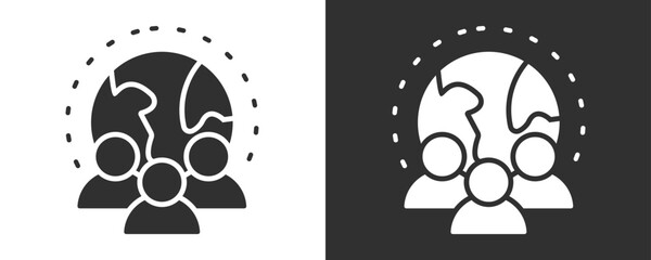 Demographic Icon Set Vector Collection Isolated In Black And White