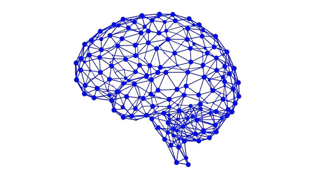Brain network wireframe structure digital illustration