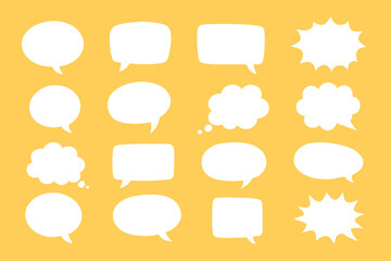 Fototapeta premium white speech bubble on yellow background