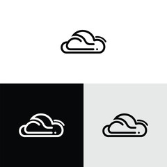 Cloud logo icon with minimalist design style
