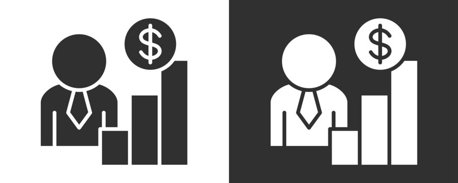 Sales Agent Icon Set Vector Collection Isolated In Black And White