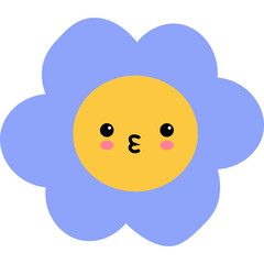 Cute Flower Cartoon Character Illustration