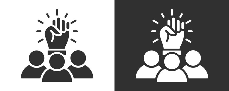 Team Spirit Icon Set Vector Collection Isolated In Black And White