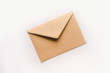 Kraft envelope on a white background.