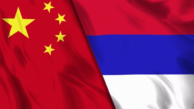 China and Republika Srpska Flag Animation Seamless Loop | Ultra HD 4k