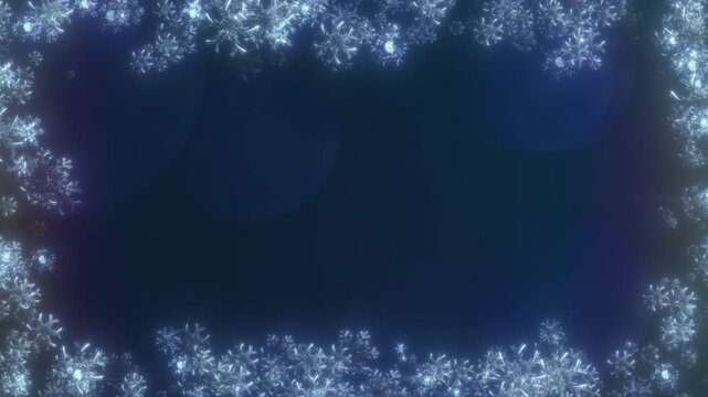 雪の結晶が画面を囲むように降ってくる冬の枠背景
,青,寒い,キラキラ,クール,Winter frame background with snowflakes falling to surround the screen
Blue, cold, sparkle, cool