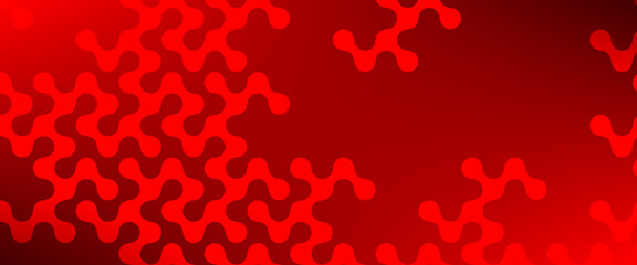 Bold red abstract vector background with repeating organic puzzle-like shapes, smooth curves, and a modern geometric pattern on a deep red gradient backdrop.