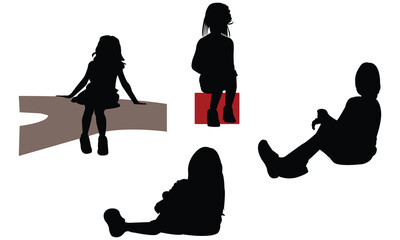 Baby Sitting Silhouette Design Collection
