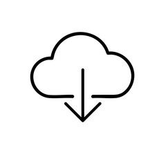 download_cloud_minimalist_icon_vector