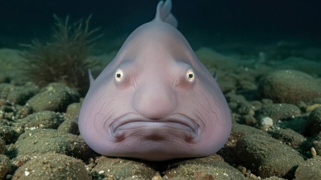 Sad Blobfish Underwater Ocean Life Face Portrait Deep Sea Creature