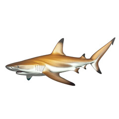 Obraz premium A realistic depiction of a shark swimming gracefully through clear waters. its streamlined body and sharp features. with a underwater environment in the background
