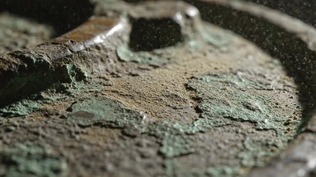 Ancient metal relic with aged patina