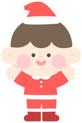 
Christmas Little Santa Illustration of a Child Character Wearing a Santa Claus Costume