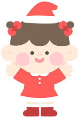 
Christmas Little Santa Illustration of a Child Character Wearing a Santa Claus Costume