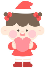 
Christmas Little Santa Illustration of a Child Character Wearing a Santa Claus Costume