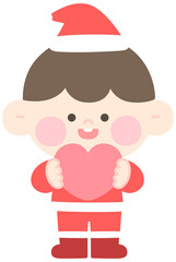 
Christmas Little Santa Illustration of a Child Character Wearing a Santa Claus Costume