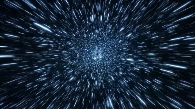 Blazing cosmic hyperspace tunnels streaking onward
