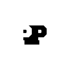 PP Negative Space Monogram Logo – Modern Minimal Lettermark Design