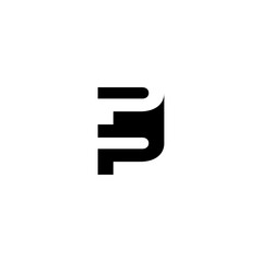 Fototapeta premium PP Negative Space Monogram Logo – Modern Minimal Lettermark Design