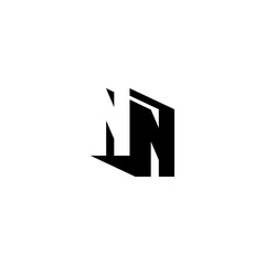 NN Negative Space Monogram Logo – Modern Minimal Lettermark Design