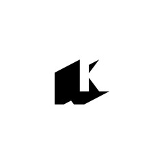 KK Negative Space Monogram Logo – Modern Minimal Lettermark Design