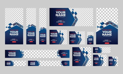 political election banner web template bundle set,  usa election vote horizontal social media post cover banner template.