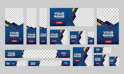 political election banner web template bundle set,  usa election vote horizontal social media post cover banner template.