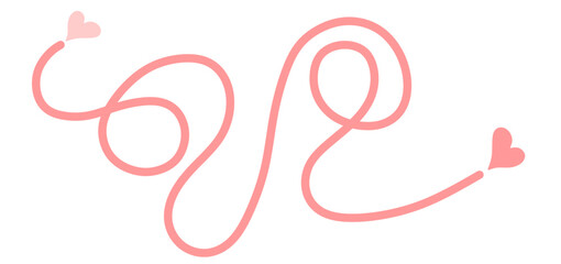 Pink love rope vector element design for Valentine's Day celebration eps 2