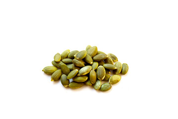 Delicious peeled green pumpkin seeds