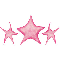 Soft Pink Watercolor Star Shapes Illustration