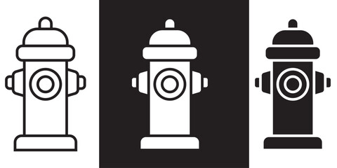 Fire hydrant icon set. Emergency water icon vector