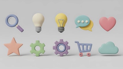 vector illustration of a set of colorful bulbs