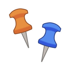 Illustration sticker push pin for school equipment and teaching and learning