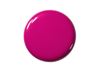 Matte round magenta button isolated on a white background