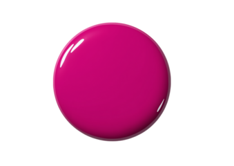 Matte round magenta button isolated on a white background