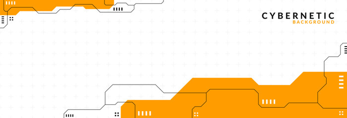 Modern Futuristic Tech Frame Background with Orange Accents