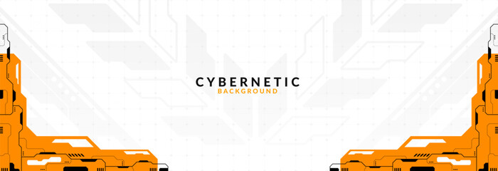 Modern Futuristic Tech Frame Background with Orange Accents